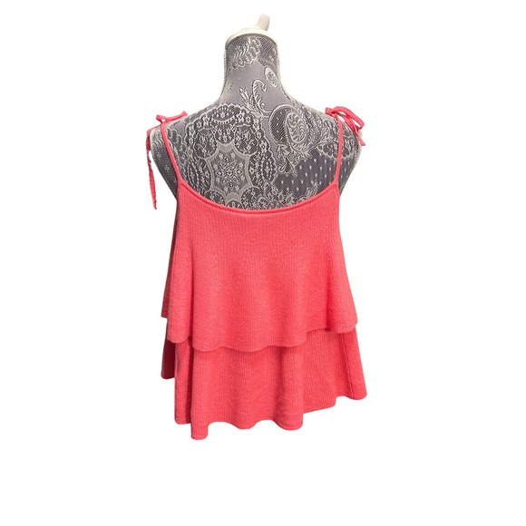 J. Crew Merino Wool Tie Strap‎ Tiered Ribbed Tank Top XL - Picture 2 of 5